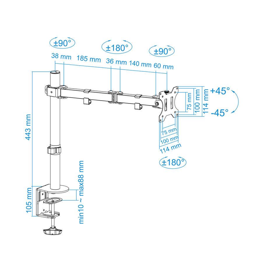 Suporte de Mesa para Ecrãs de 13-32 DB1032TN-B