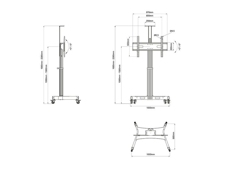 Suporte Motorizado M Public Floorstand Single Pillar 170 HD