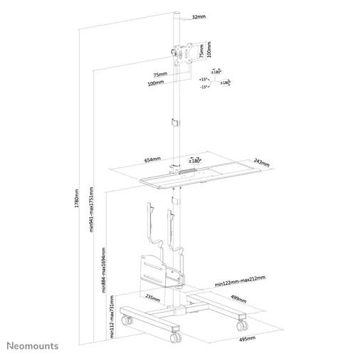 Posto de trabalho móvel FPMA-MOBILE1700