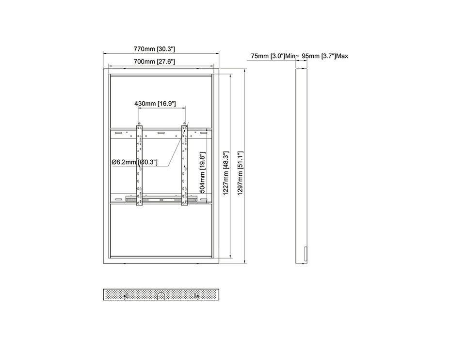 Suporte Display M Pro Series Enclosure 65 Kiosk Black