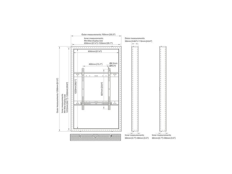 Suporte Display M Pro Series Enclosure 55 Kiosk Alto Brilho White