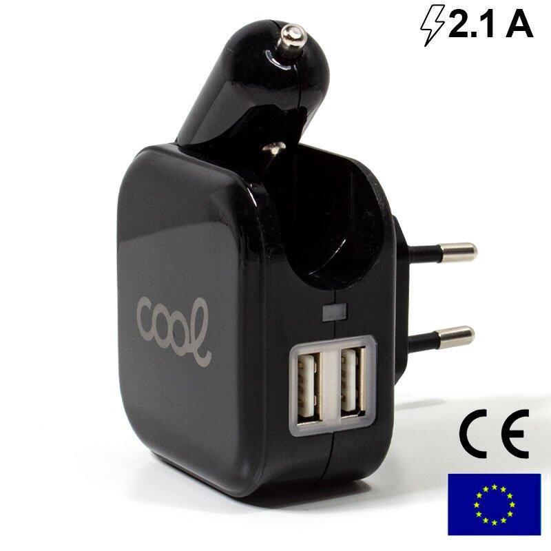 Carregador Universal 2 x USB + Carregador Auto (2,1 A)