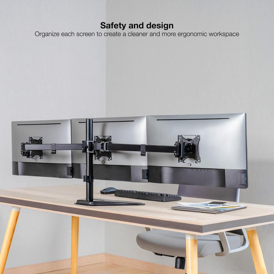 Suporte de Mesa para 3 Ecrãs 17-27 DB1704TN-B