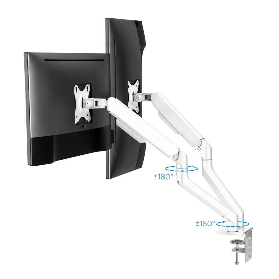 Suporte de Mesa para 2 ecrãs 17-32 DB4132TNR-W