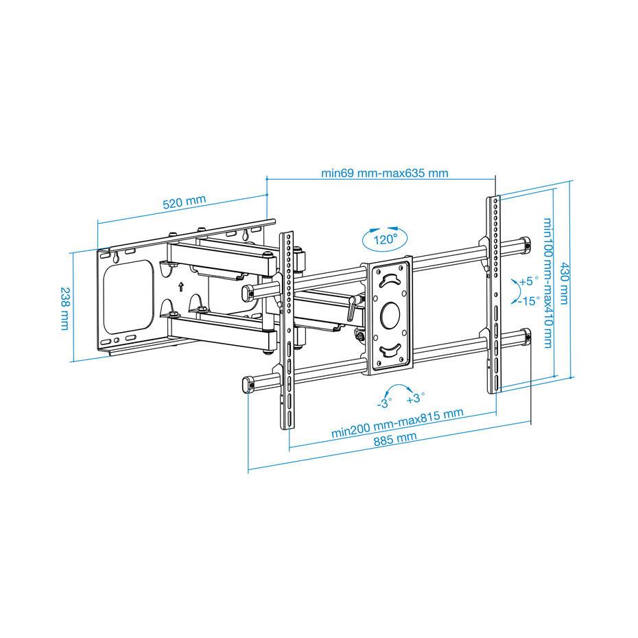 Suporte de Parede para Ecrãs TV 43-90 LP3790TN-B