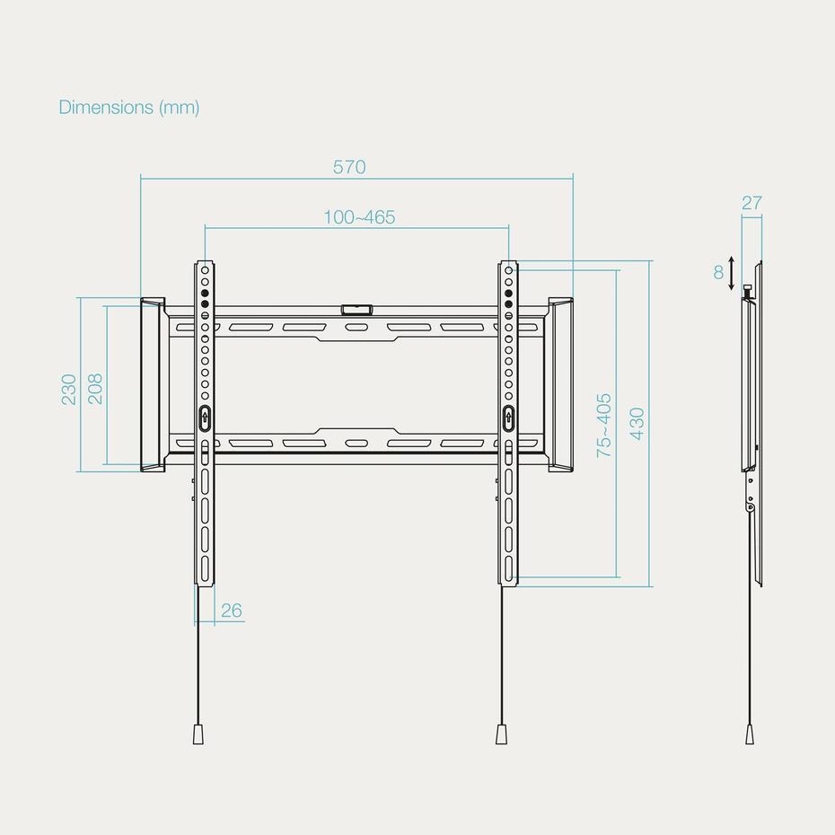 Suporte de Parede para Ecrãs 32-70 LP1073F-B