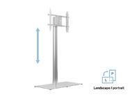M Public Display Stand 180 HD Single Silver Floorbase