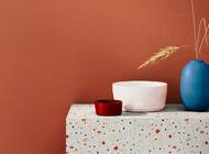 Vinil Design de interiores NE29 White and Multicolored Stone Plaster