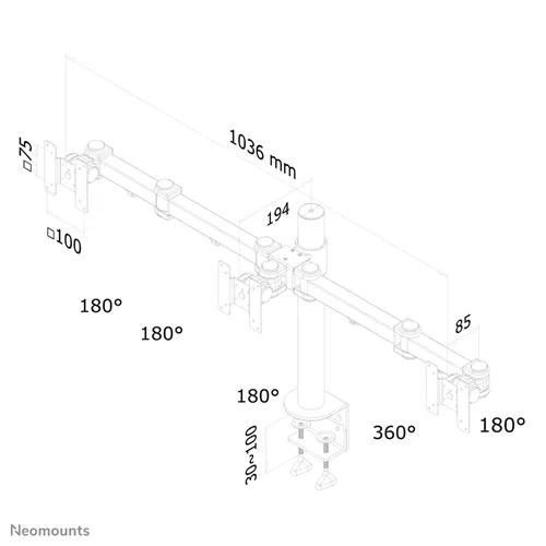 Suporte de mesa FPMA-D960D3 para monitores 10-21