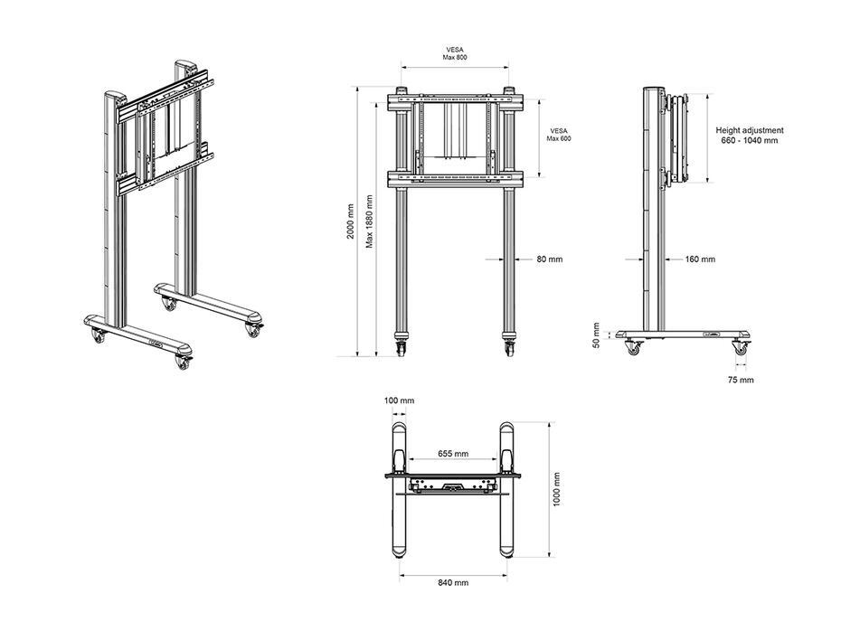 M Counterbalanced Floorstand 60-90kg HD