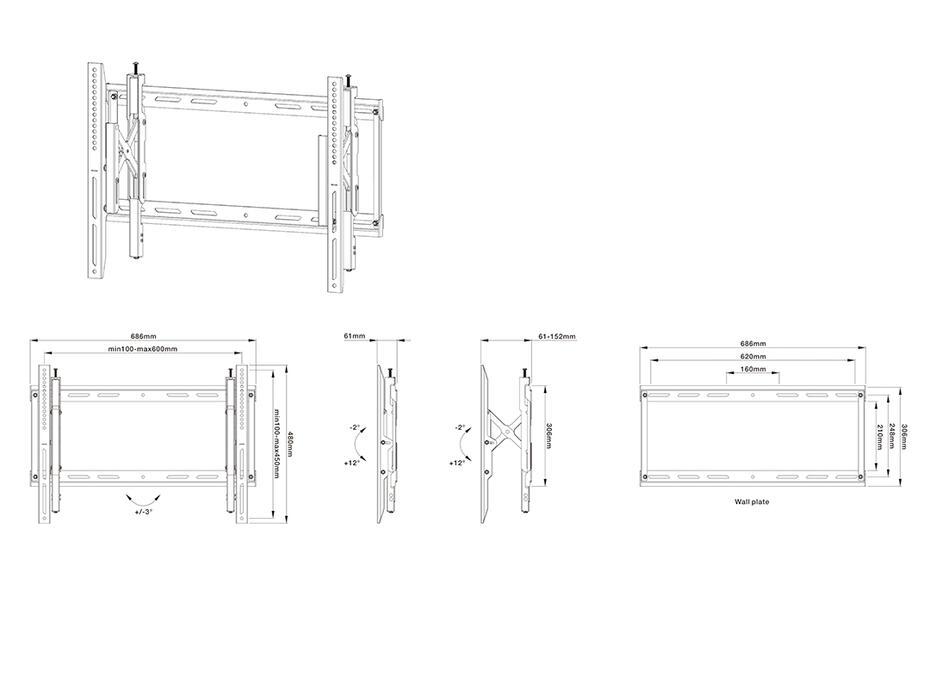 M Universal Push Out Tilt 600