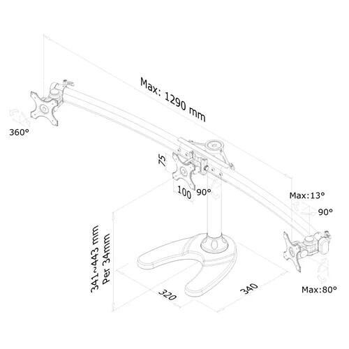Suporte de mesa FPMA-D700DD3 para monitores 10-27
