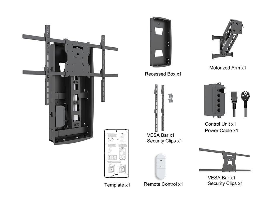 M Motor Recess Pull Down Full Motion Flexarm 42-86