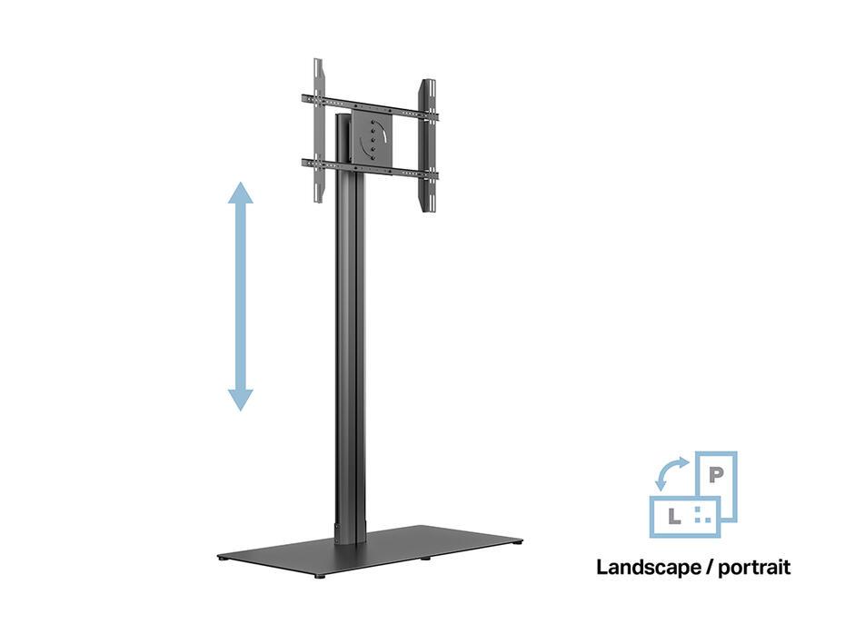 M Public Display Stand 180 HD Single Black Floorbase