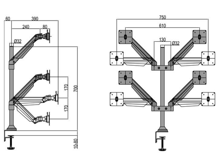 M VESA Gas Lift Quad