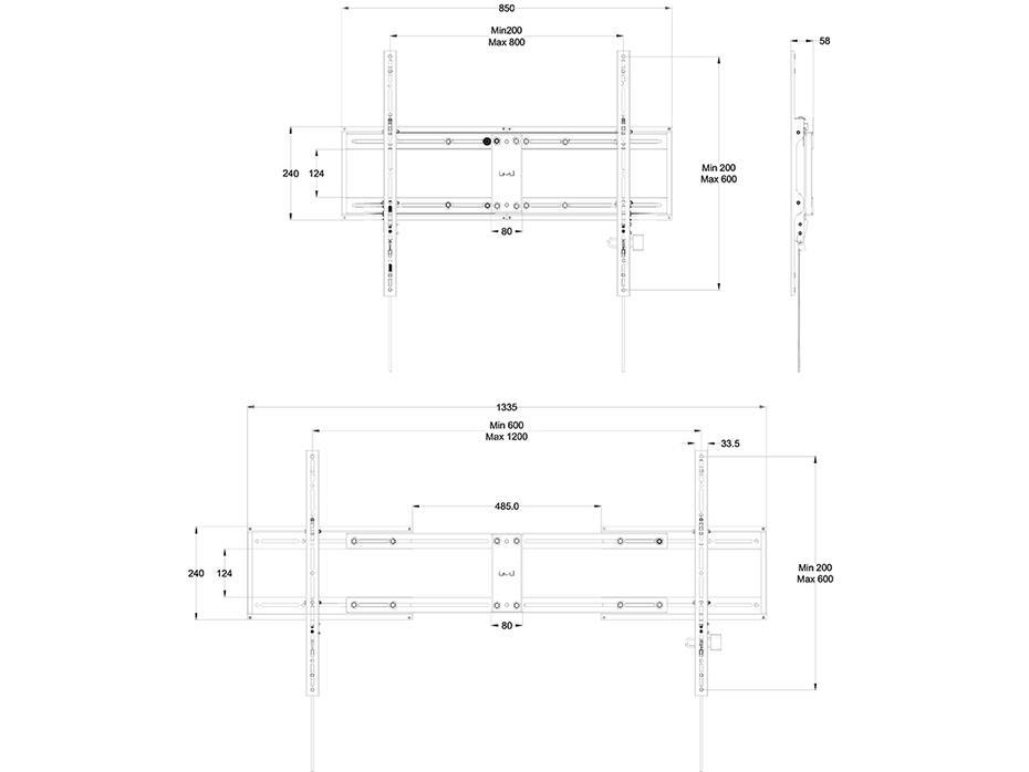 M Universal Wallmount Fixed 1200 Ultrawide