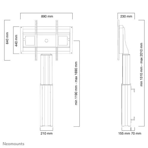 Suporte de parede TV PLASMA-W2500SILVER 