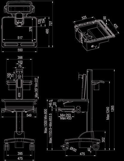 M Universal Workstation Cart DT