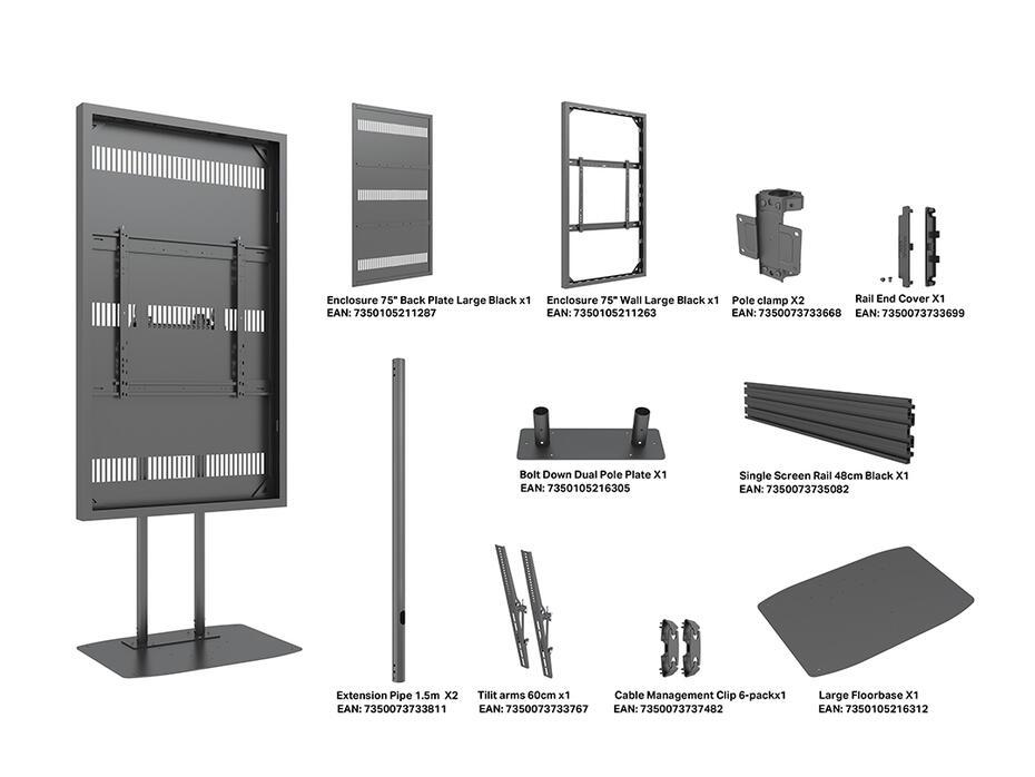Suporte Display M Pro Series Enclosure 75 Floorbase Dual Pole