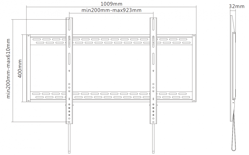 Suporte de Parede Plano Flat 100-9060