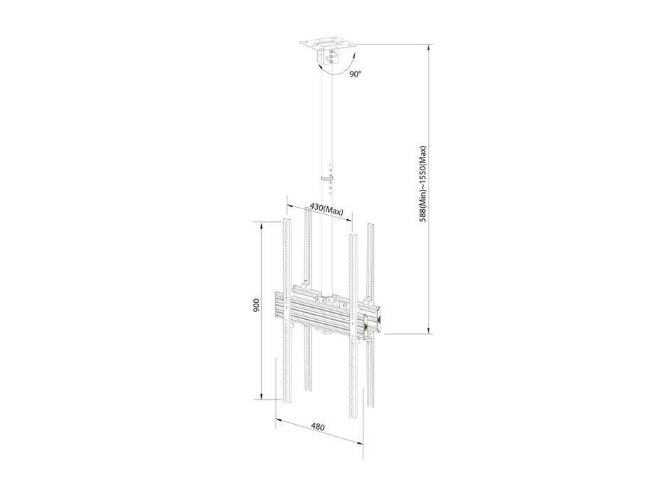Suporte de teto Pro MBC1UX2P 400x900