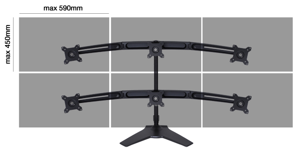M VESA Desk Expansion Kit Triple Stand 15-24