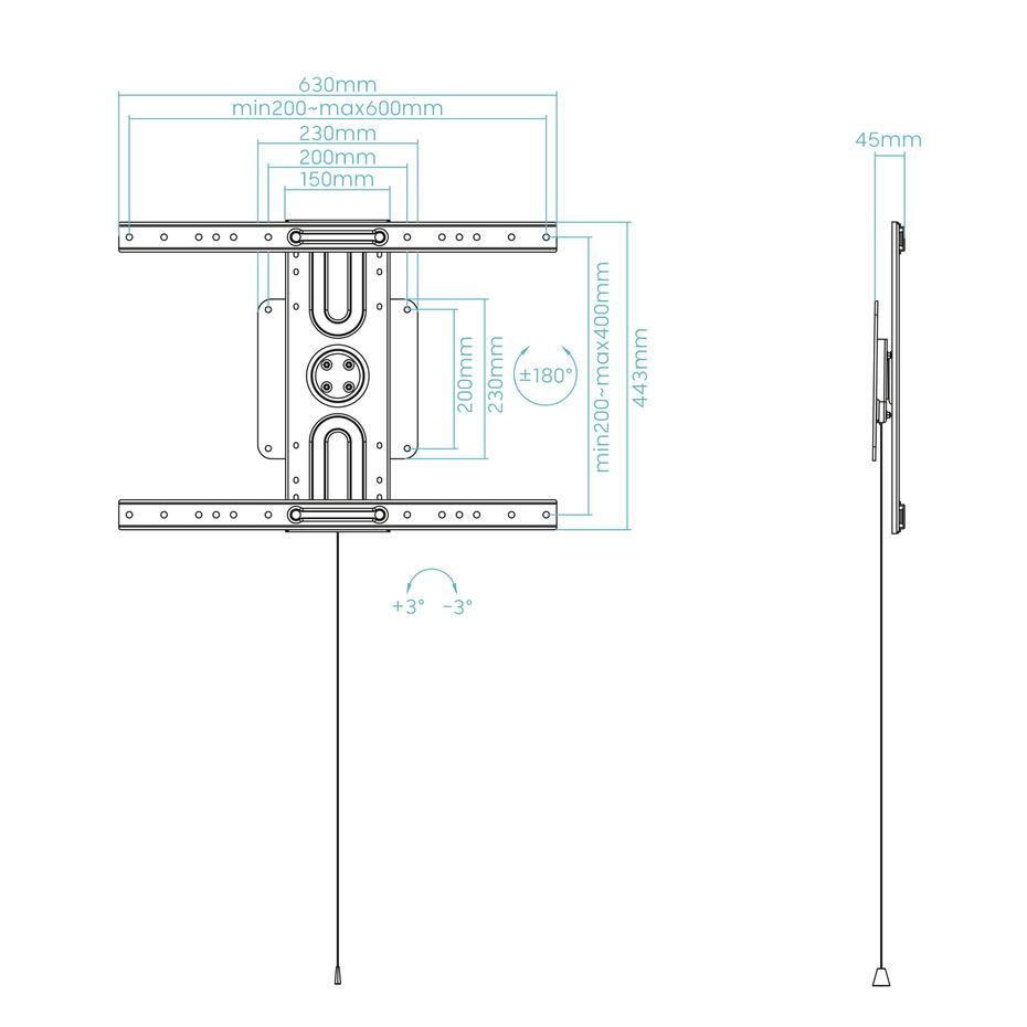 Suporte de Parede para Ecrãs 37-80 LP3780F-R