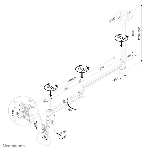 Suporte de teto Medical FPMA-HAC100HC
