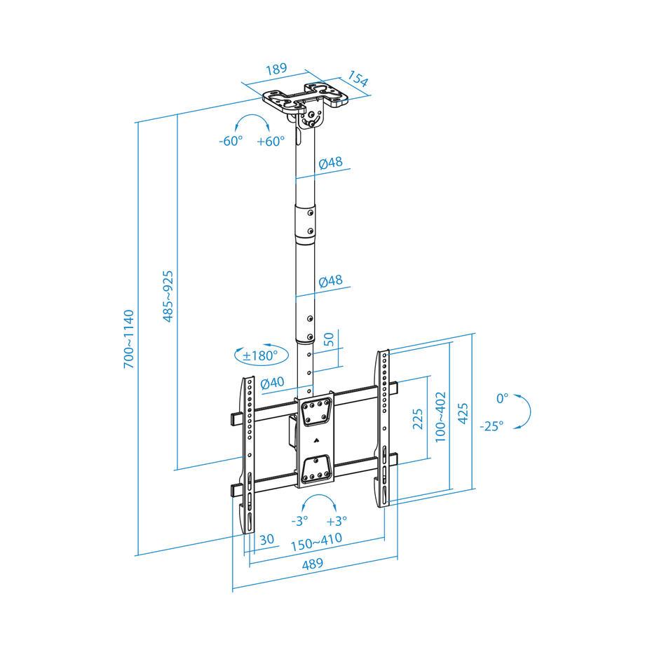 Suporte de Teto para Ecrãs de 32-75 LPCE1175TSLI-B