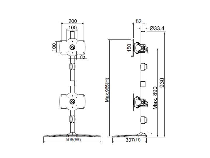 M VESA Desk Expansion Kit Single Stand 24-32