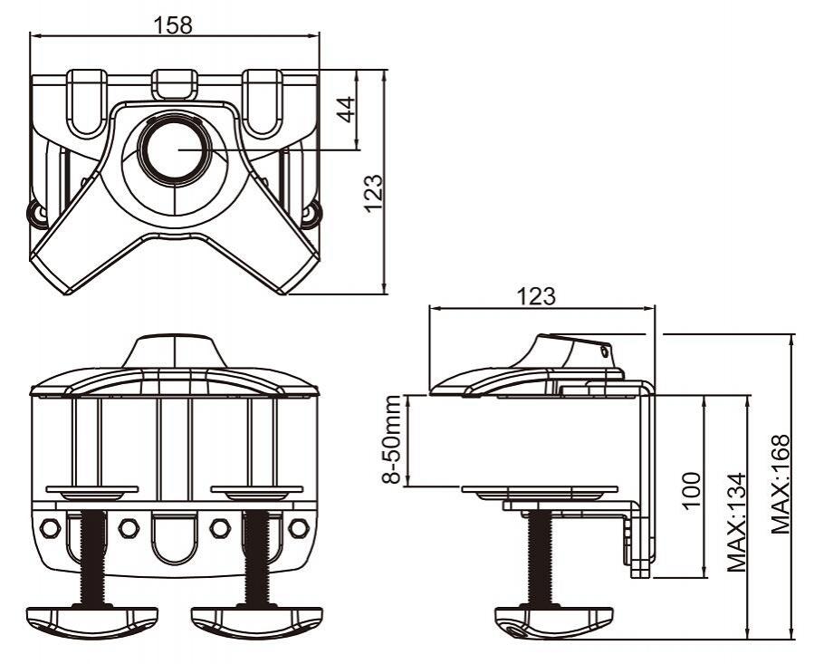 M Desktopmount Clamp Single/ Dual/ Triple 