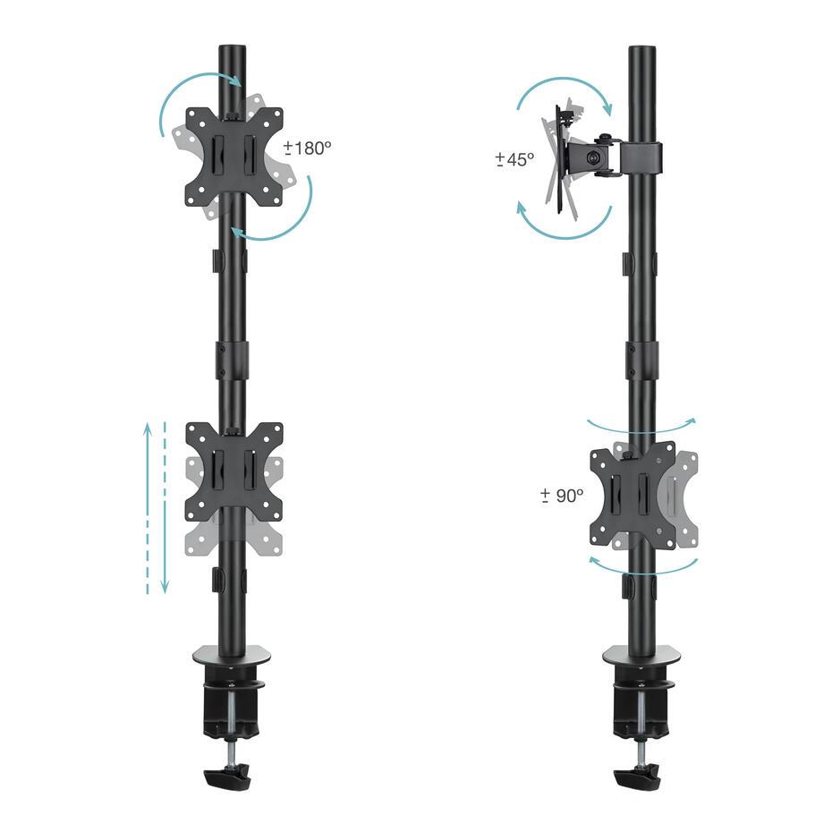 Suporte de Mesa para 2 Ecrãs 13-32 DB1233TNV-B