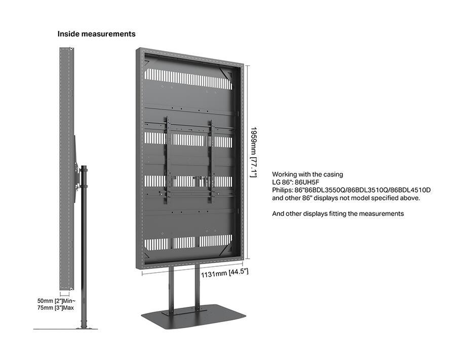 Suporte Display M Pro Series Enclosure 86 Floorbase Dual Pole
