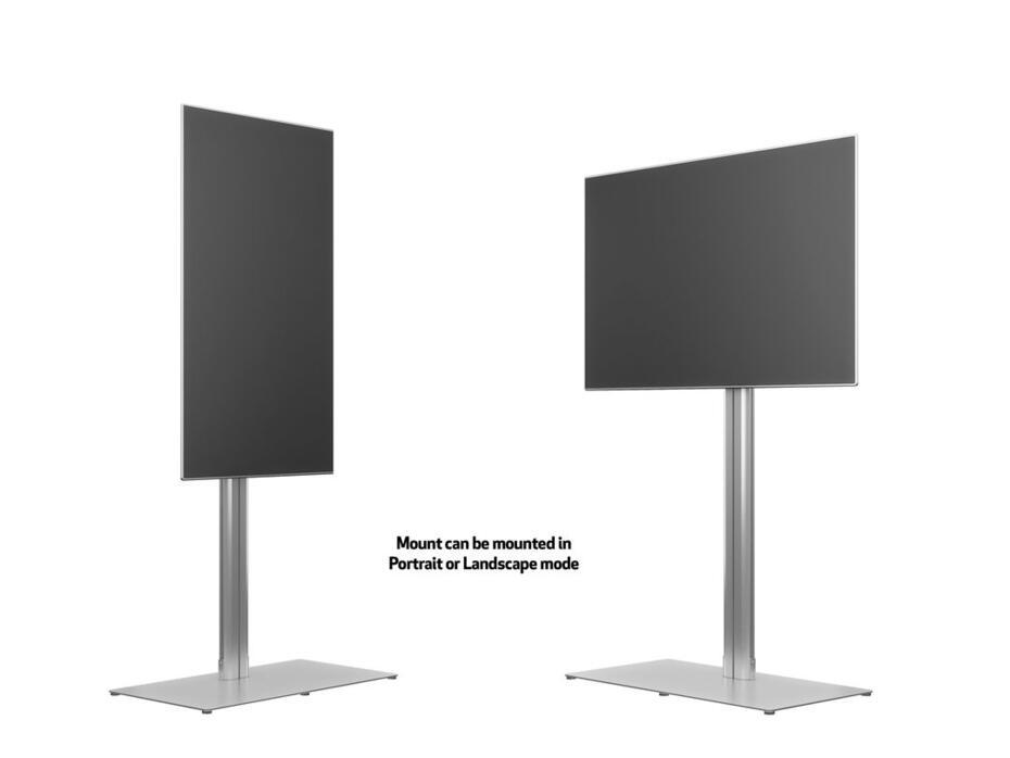 M Public Display Stand 180 HD Single Silver Floorbase