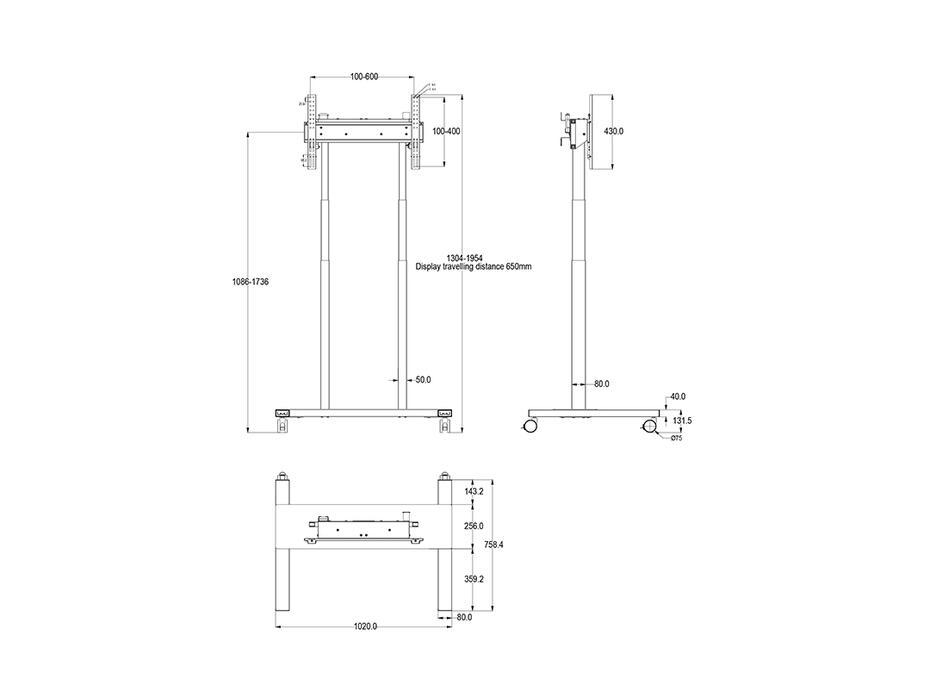 Suporte Motorizado M Floorstand 60Kg White