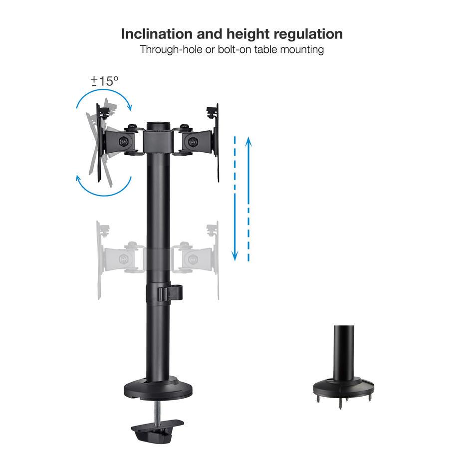 Suporte de Mesa para 2 Ecrãs 17-32 DB1132TN-B