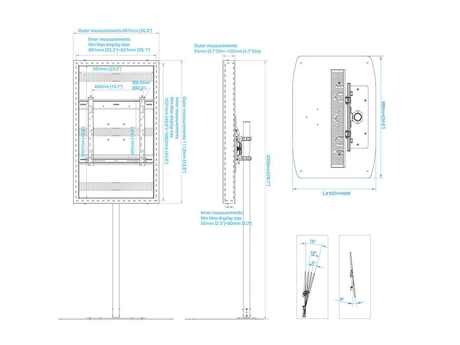 Suporte Display M Pro Series Enclosure 46 Floorbase