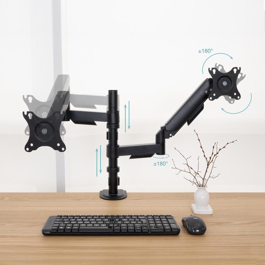 Suporte de Mesa para 2 Ecrãs 17-32 DB1533TNR-B