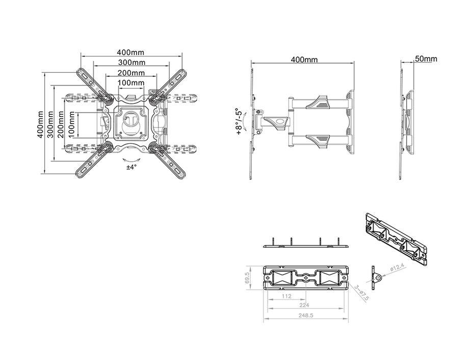 M VESA Flexarm M Full Motion Single
