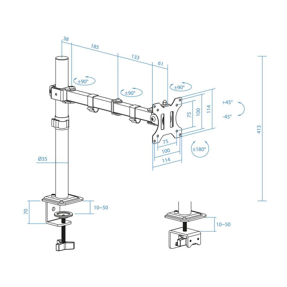 Suporte de Mesa para Ecrã de 17-32 DB1801TN-B
