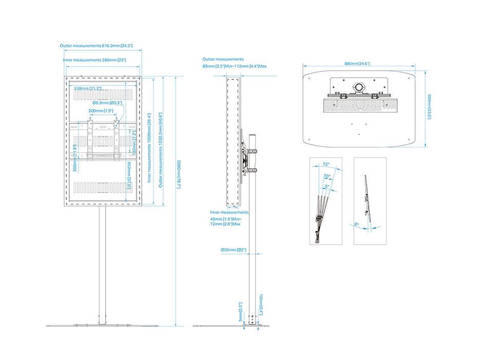 Suporte Display M Pro Series Enclosure 43 Floorbase