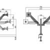 M VESA Gas Lift Arm Dual