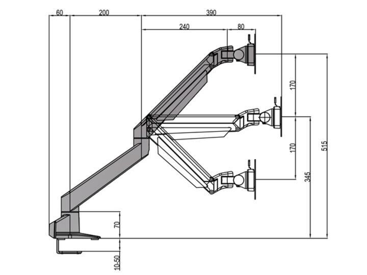 Suporte de mesa M VESA Gas Lift