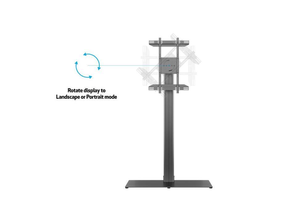 M Public Display Stand 180 HD Single Black Floorbase