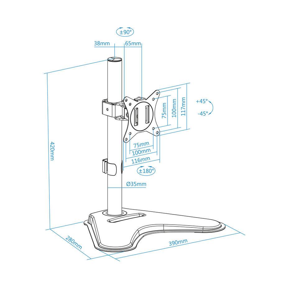 Suporte de Mesa para Ecrãs 17-32 DB1701TN-B