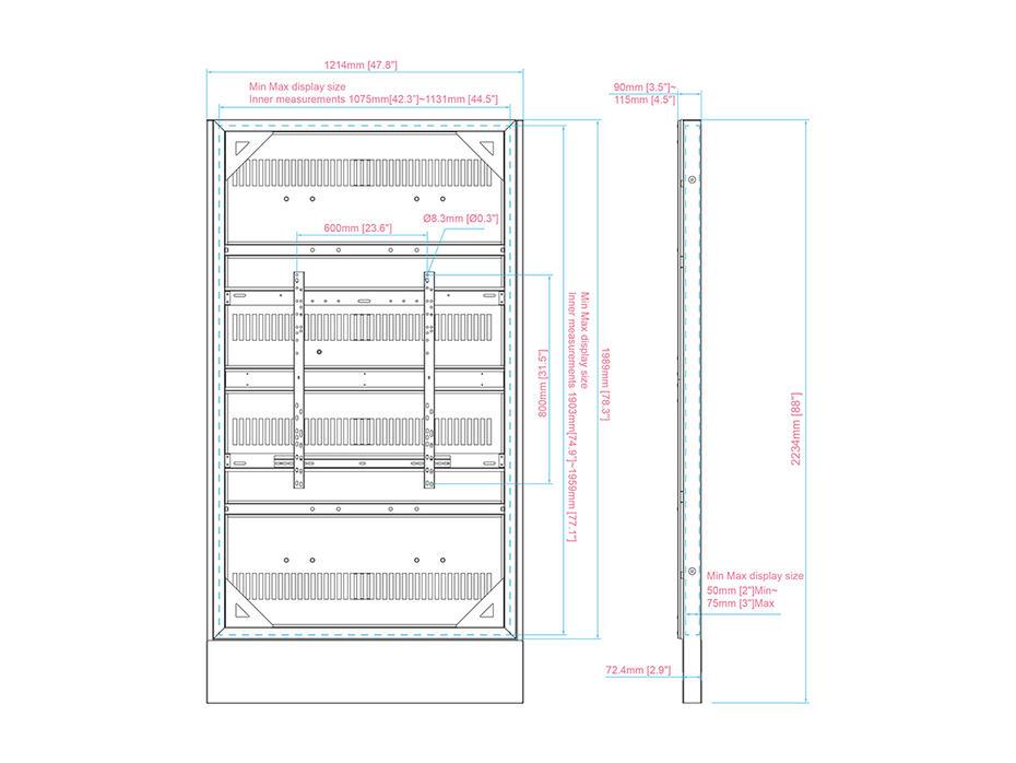 Totem M Pro Series Enclosure 86 Floormount Covered