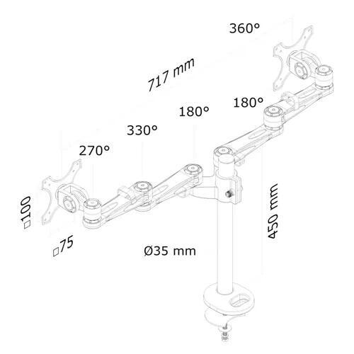 Suporte de mesa FPMA-D935DG para monitores 10-27