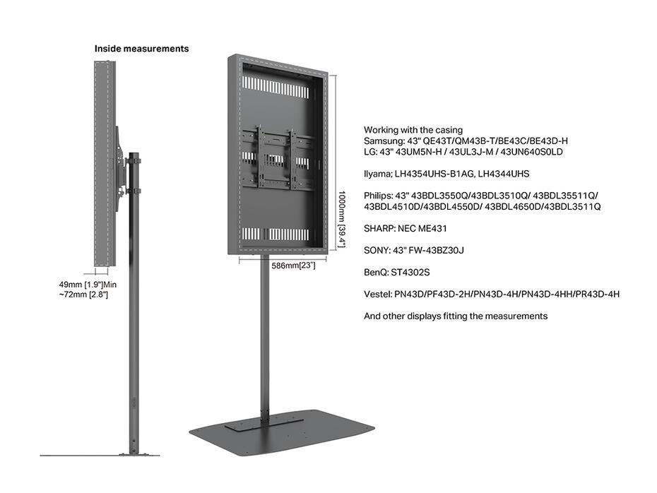 Suporte Display M Pro Series Enclosure 43 Floorbase