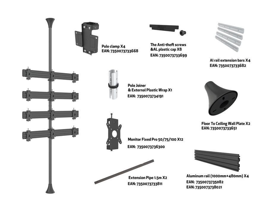 Suporte de chão ao teto Pro MBFC3X4U-F100
