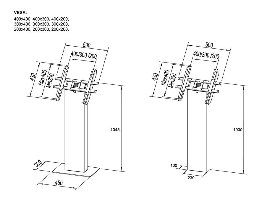 Suporte Display M Pro Series - Kiosk White 15-32 200/300/400
